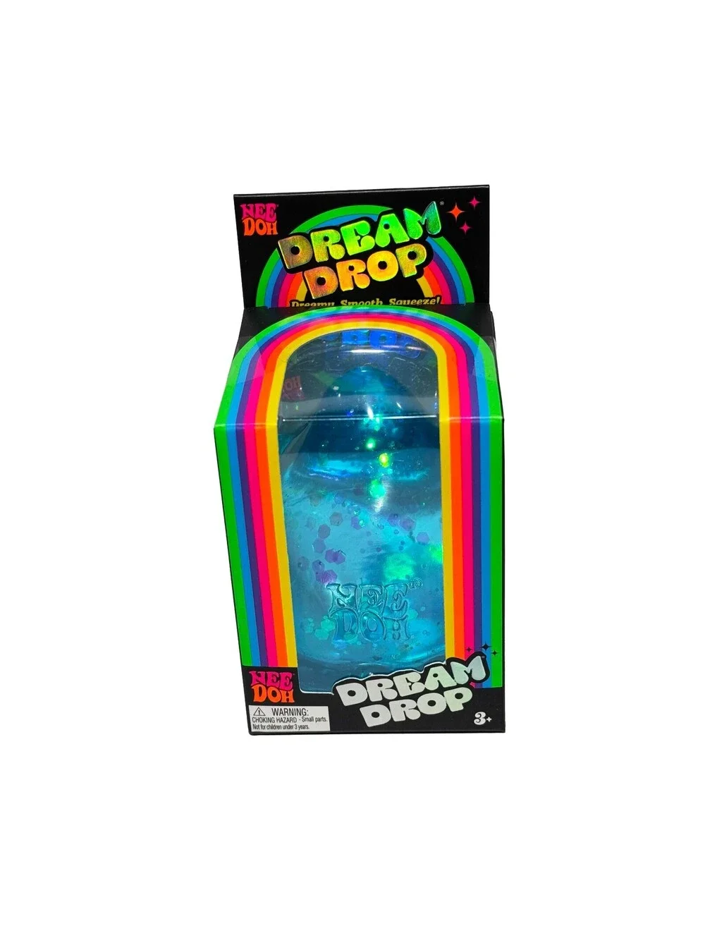 Schylling NeeDoh Dream Drop Pink Blue Set of 2 Sparkle Squishy Splash Stands New
